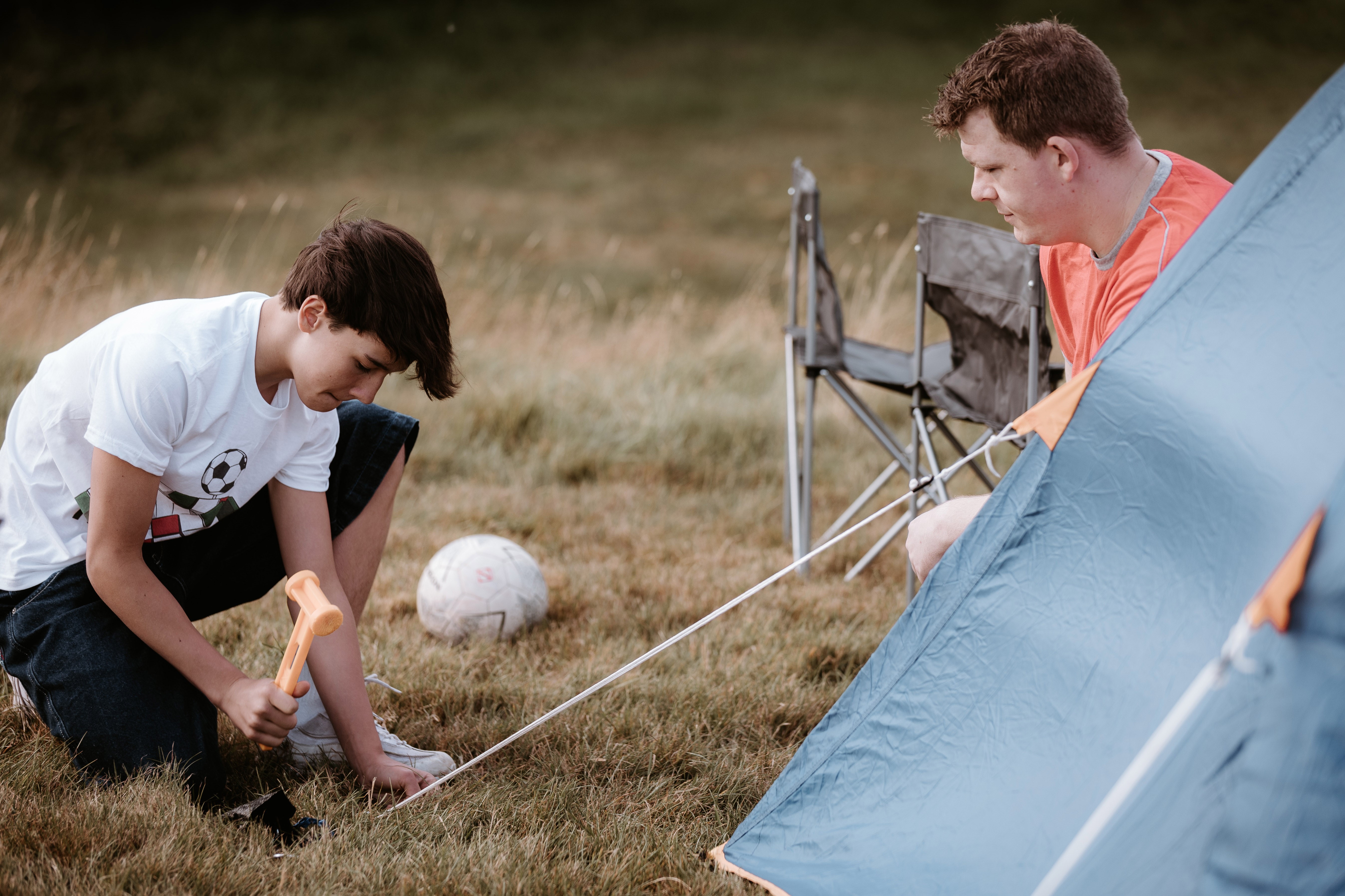 Image of foster child camping